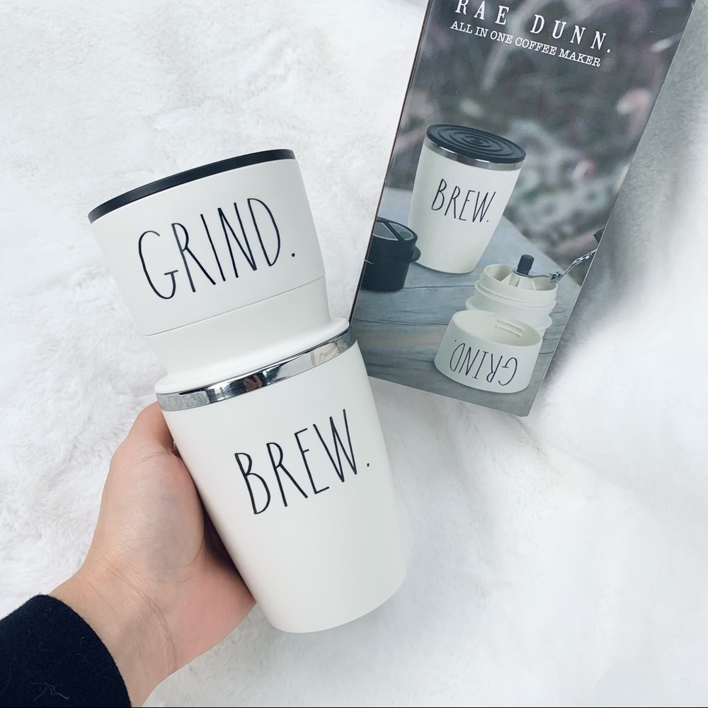 Rae Dunn | All In 1 Portable Coffee Maker - “GRIND” & “BREW” With Tumbler | BNIB